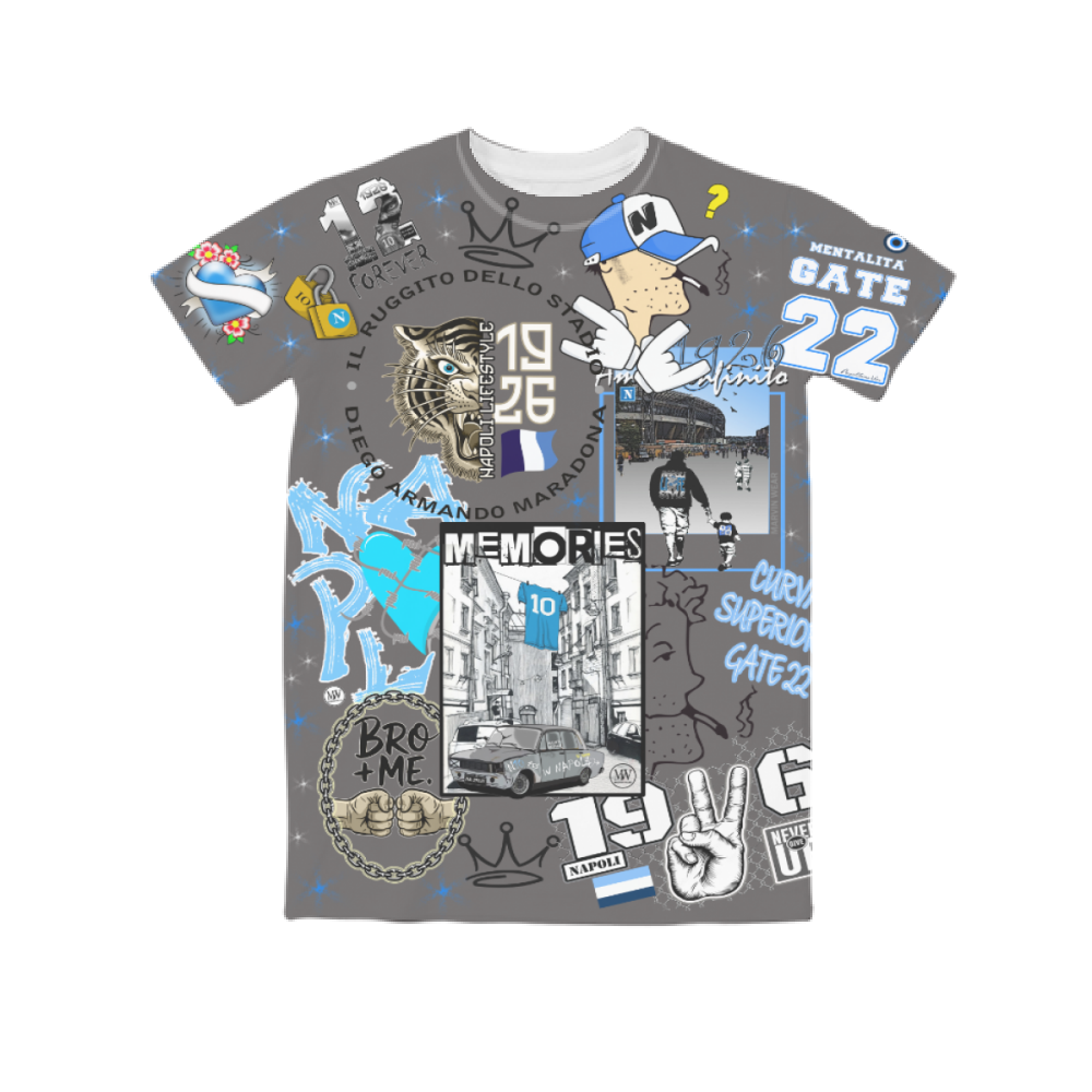 All Over T-Shirt Unisex EMOZIONI DEI CUORI  AZZURRI