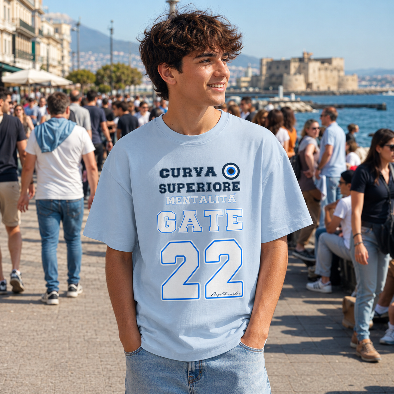 T-shirt classica ragazzi Napoli — Mentalità Gate 22
