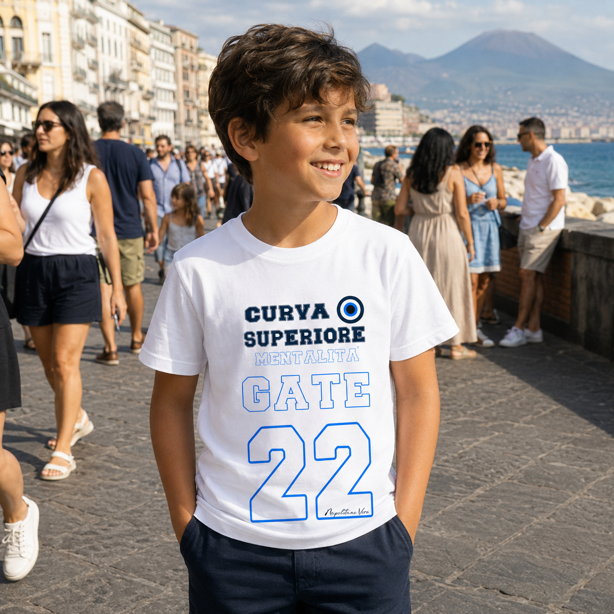 T-shirt organico bambini Napoli — Mentalità Gate 22