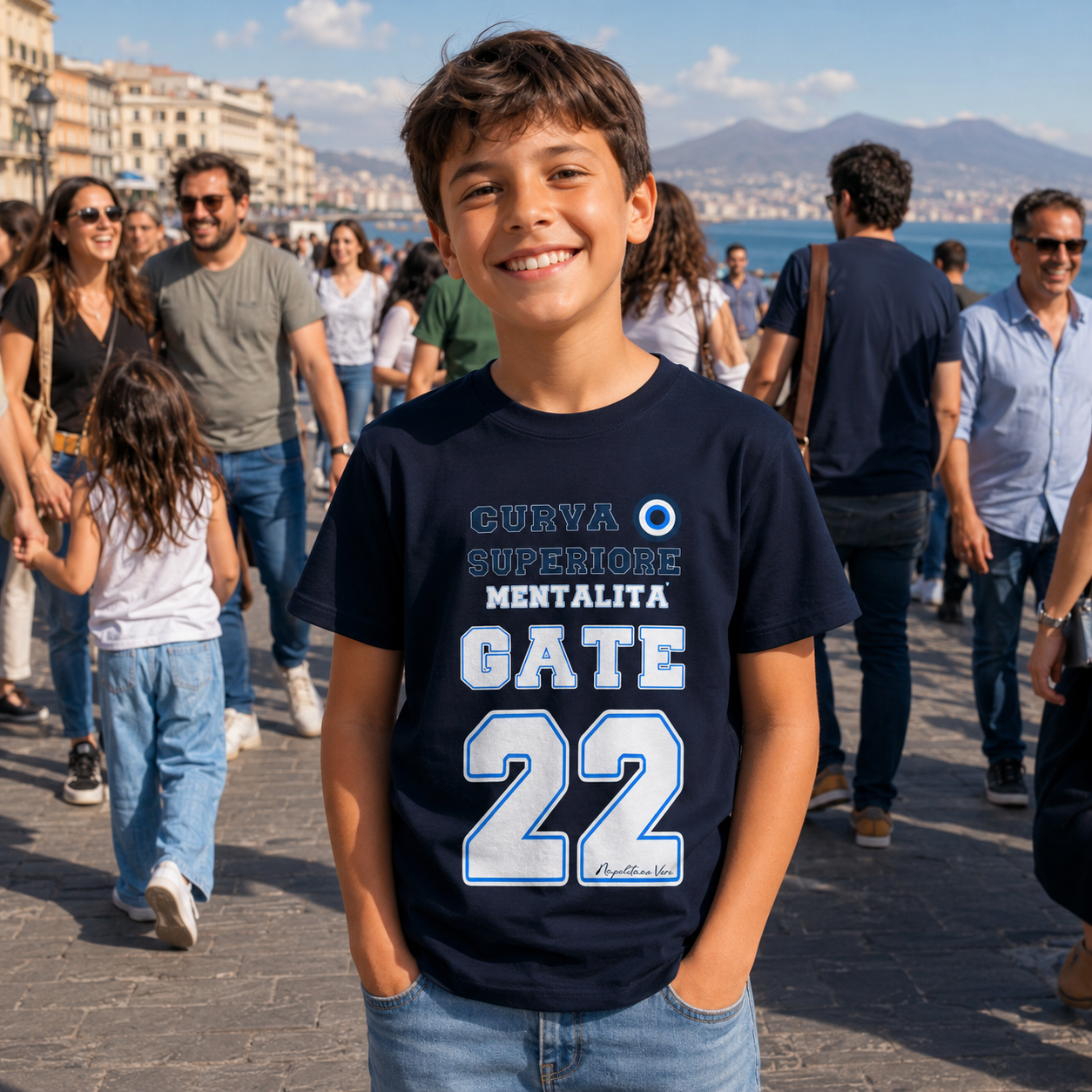 T-shirt organico bambini Napoli — Mentalità Gate 22