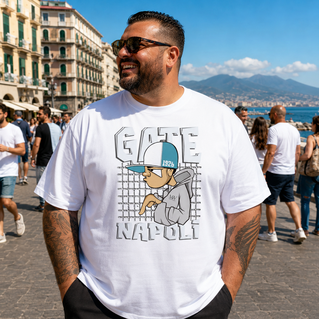 T-shirt oversize organica unisex — Gate Napoli 1926