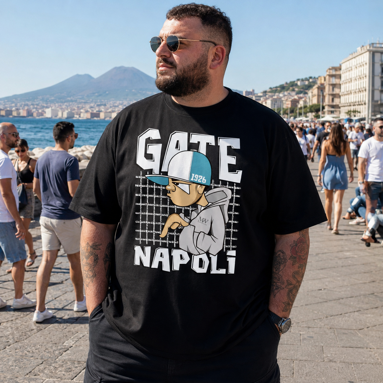 T-shirt oversize organica unisex — Gate Napoli 1926