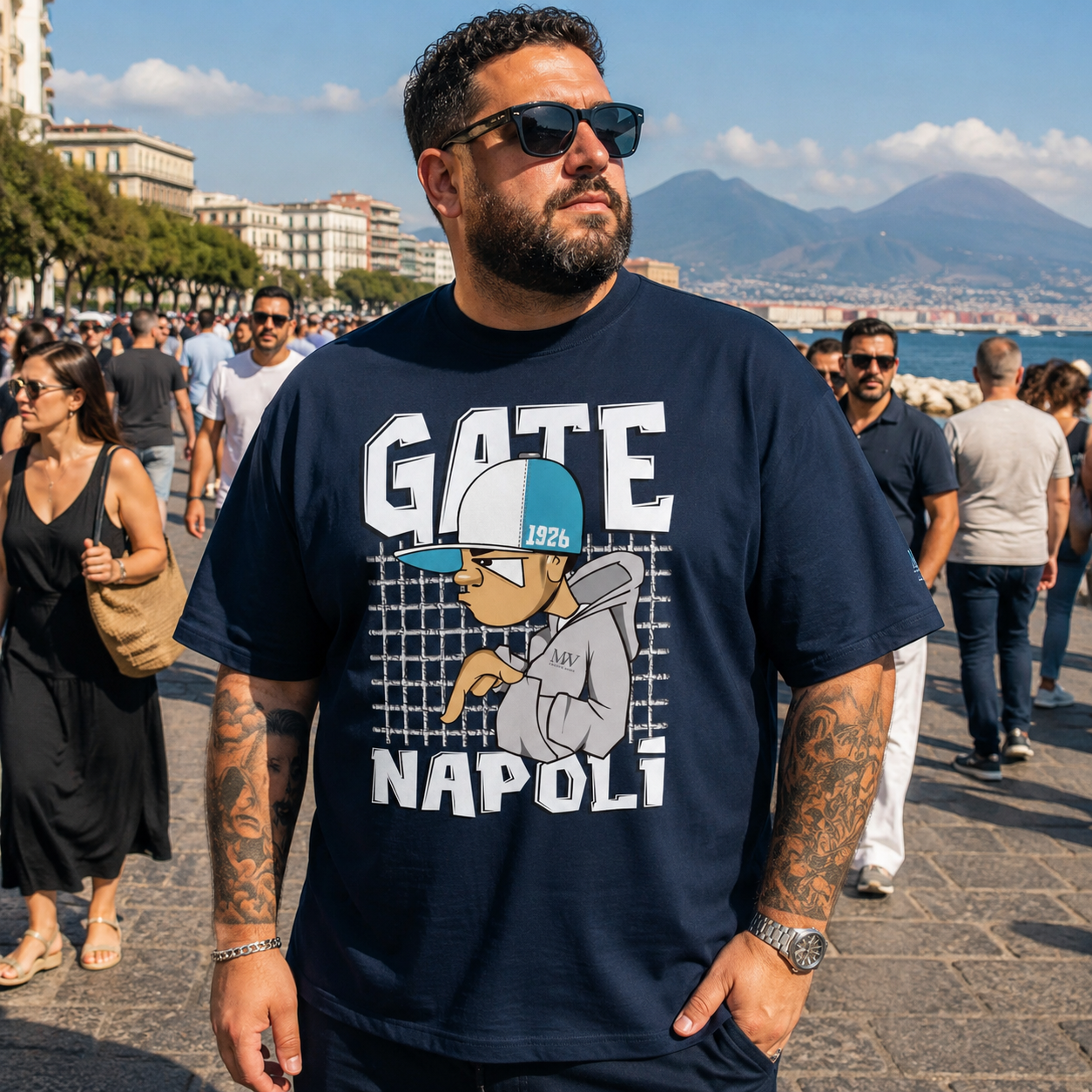 T-shirt oversize organica unisex — Gate Napoli 1926