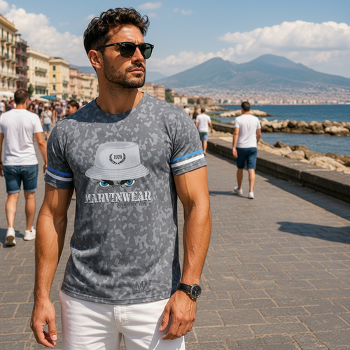 T-shirt all over unisex Napoli — Napoletano Vero grigio