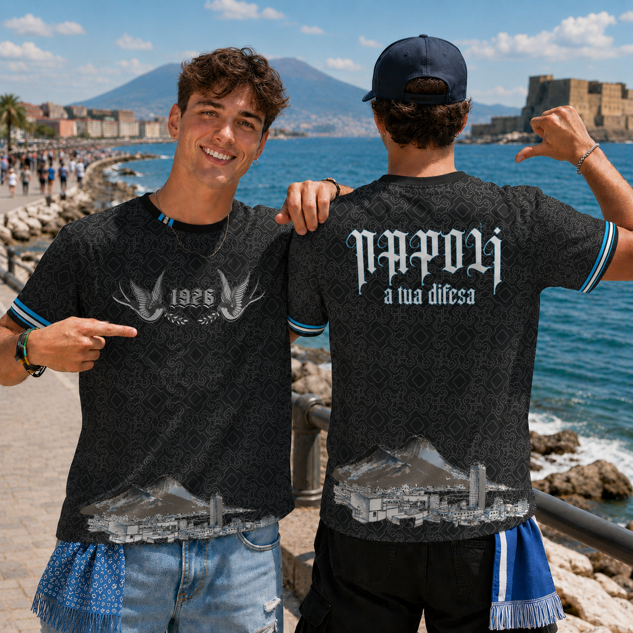 T-Shirt All-Over Uomo Napoli — 1926 liberi nero