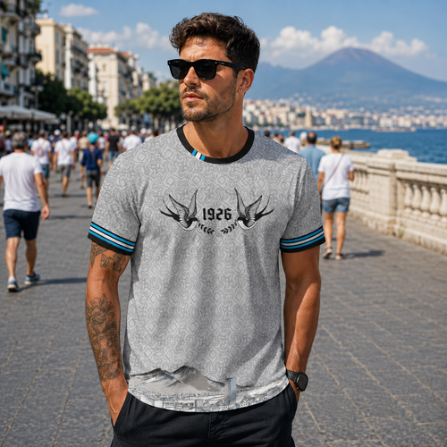 T-shirt all over unisex Napoli — 1926 Liberi grigio