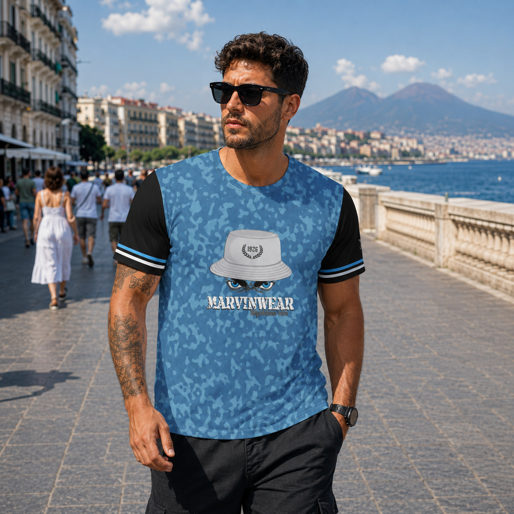 T-Shirt All-Over Uomo Napoli — Napoletano Vero blu