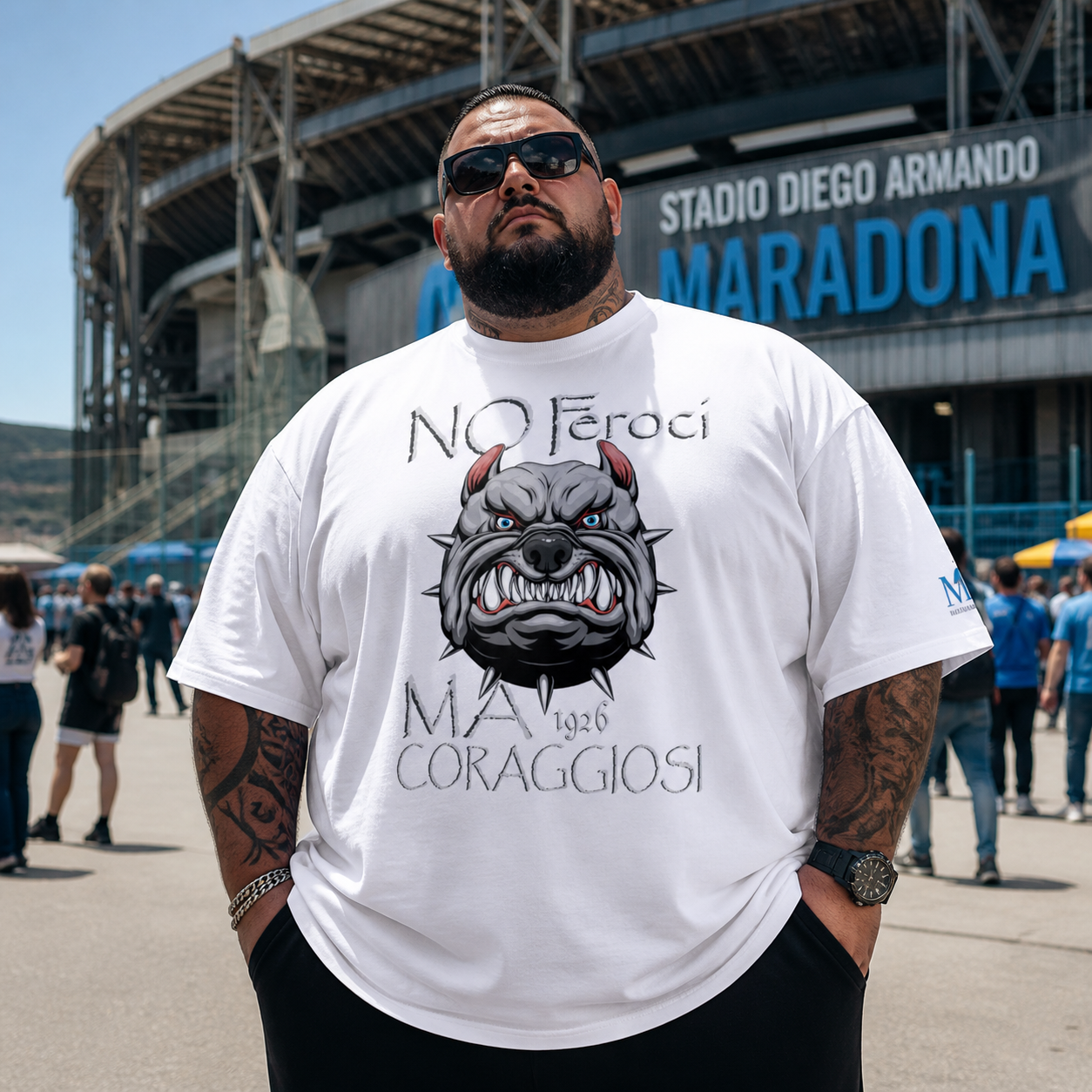 T-shirt oversize organica unisex — Mastino Coraggioso 1926