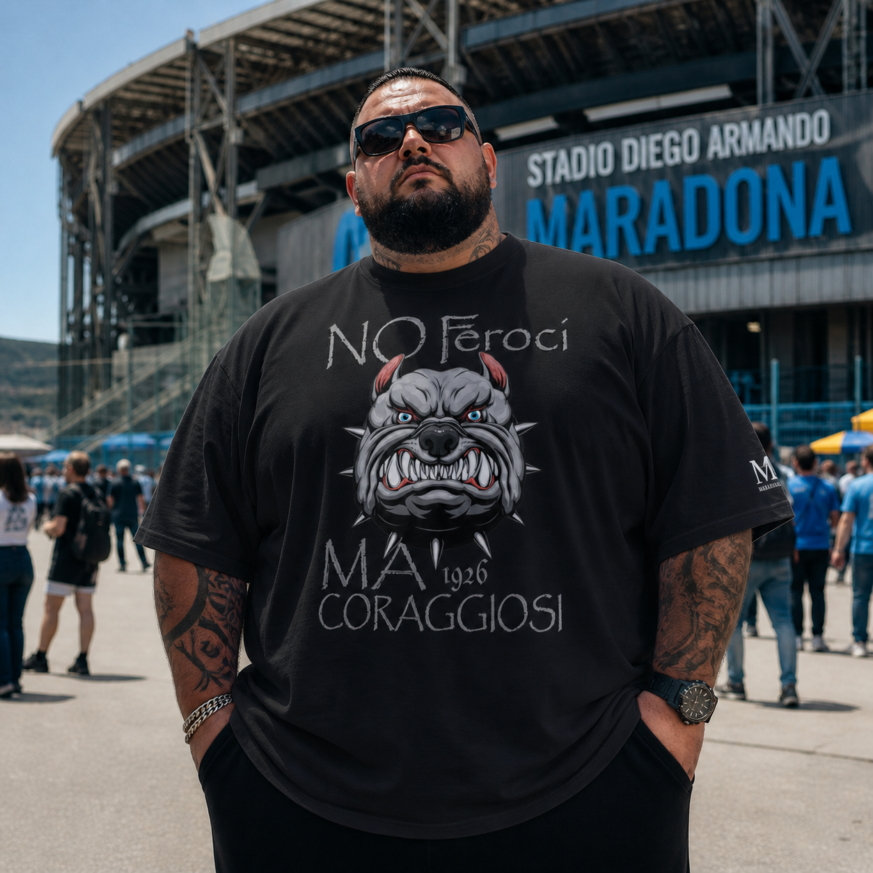 T-shirt oversize organica unisex — Mastino Coraggioso 1926