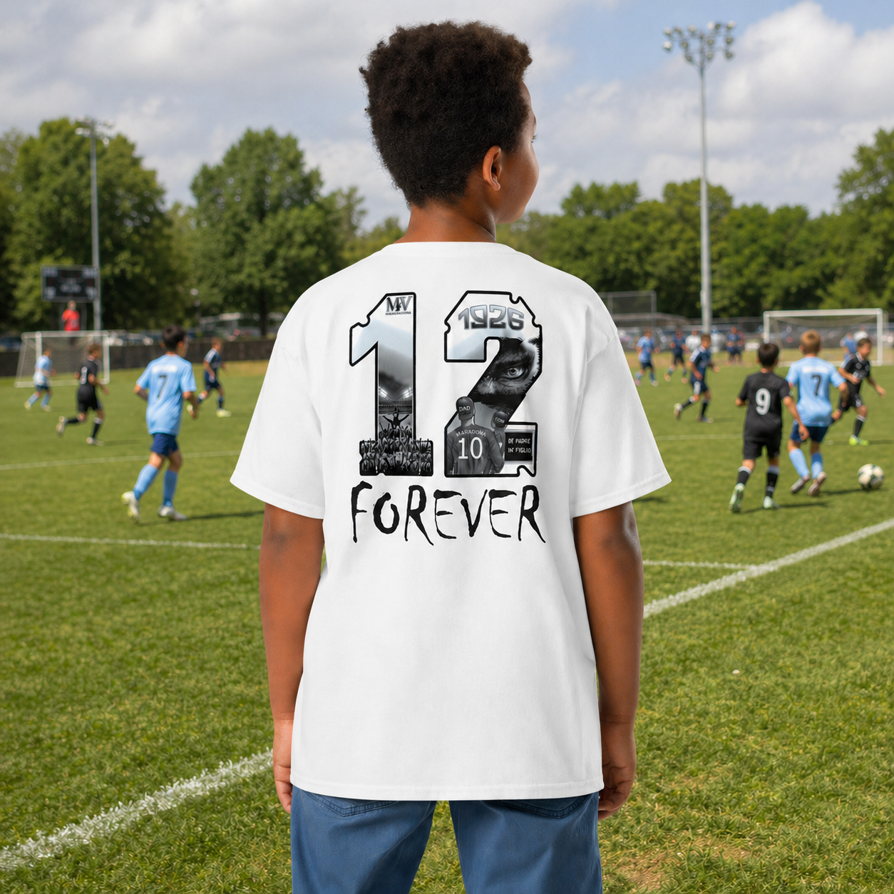 T-shirt organico bambini Napoli — 12 Uomo Wear Black Forever
