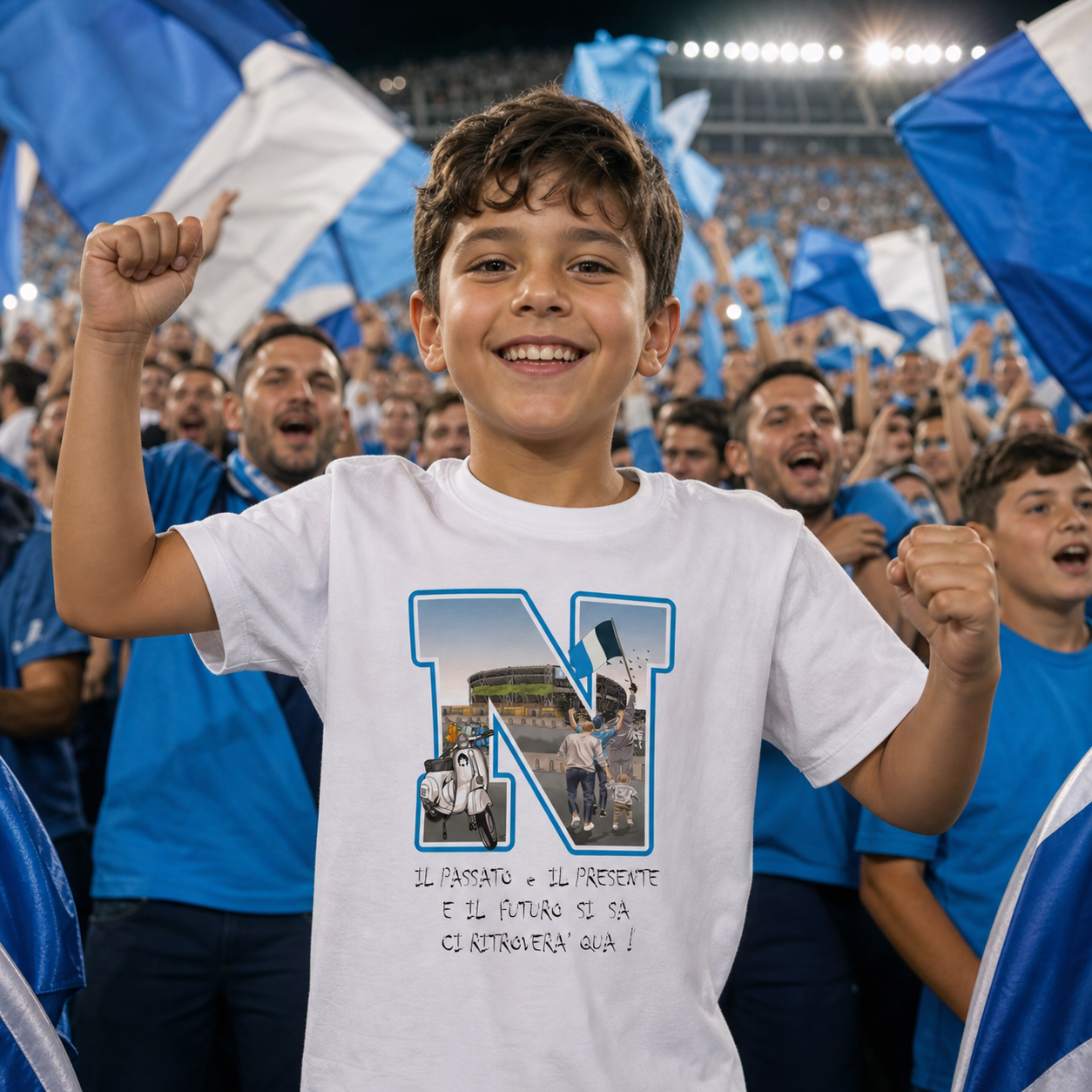 T-shirt organico bambini Napoli — Il Passato Presente Futuro